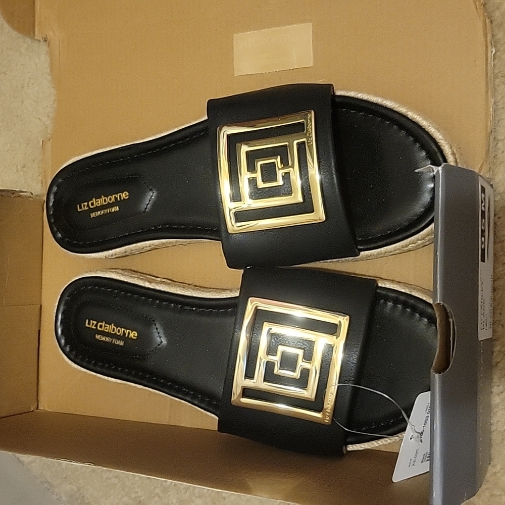 Liz Claiborne Farley Black Sandals